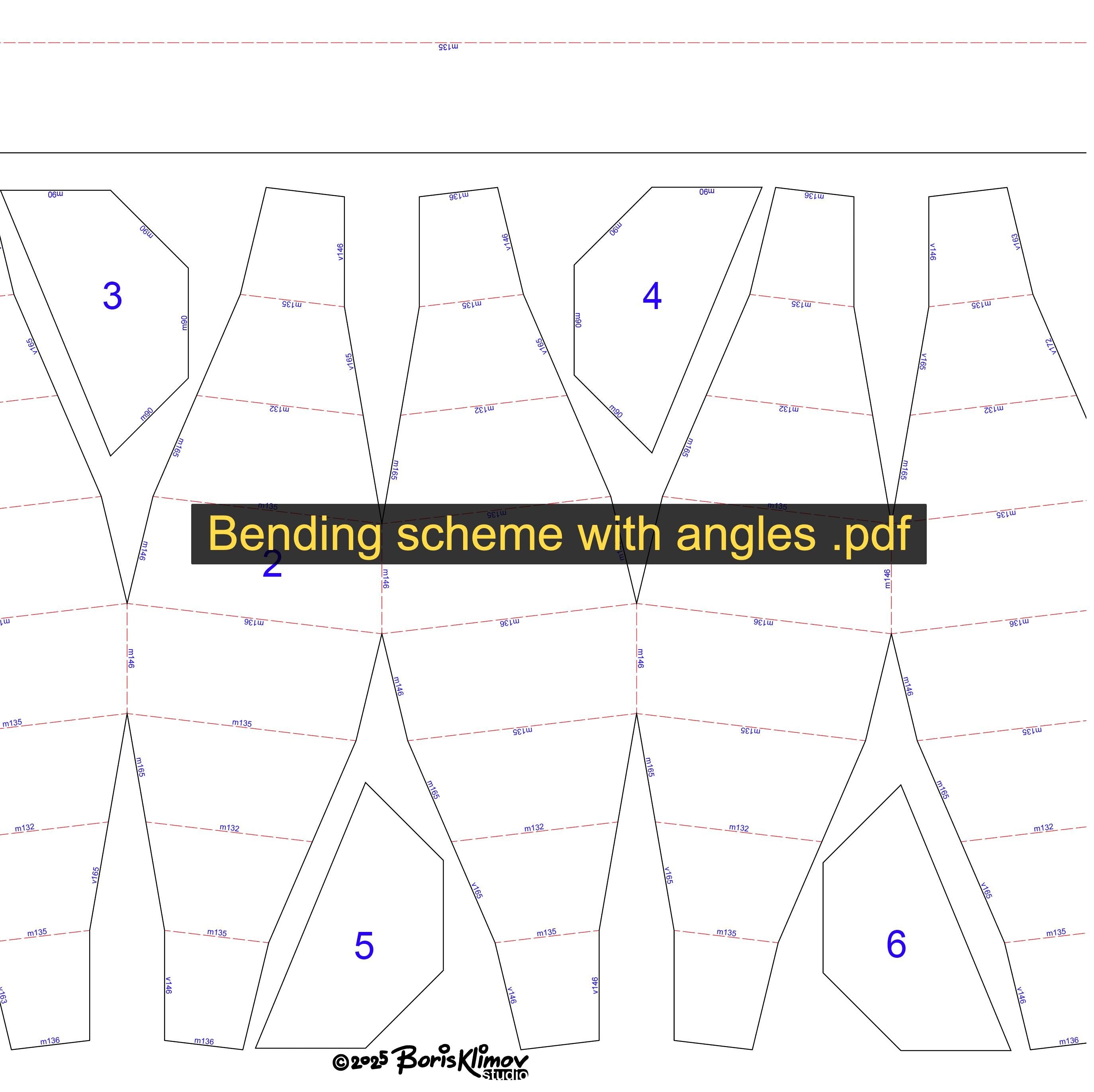 Candy cane 3d sculpture. DIY Welding Plan. Digital files (.pdf, .dxf CNC Cutting)
