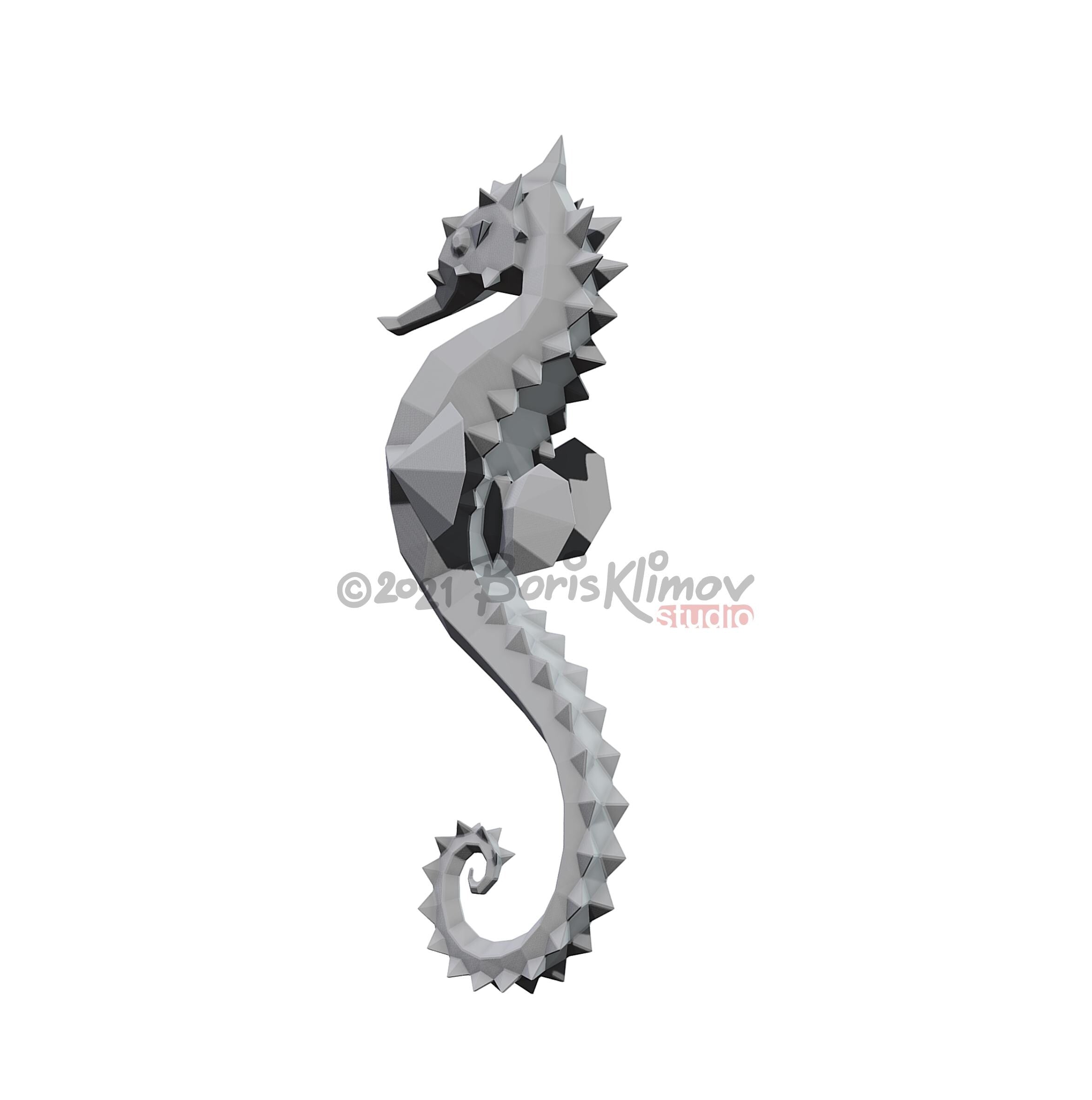 Sea horse! Weld it yourself with Digital plan for metal: .pdf – scheme, .dxf – CNC cutting