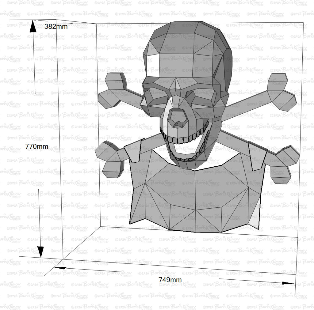 Skull name plate! Weld it yourself with Digital plan for metal. Set of digital files include: .pdf – scheme, .dxf – CNC cutting.