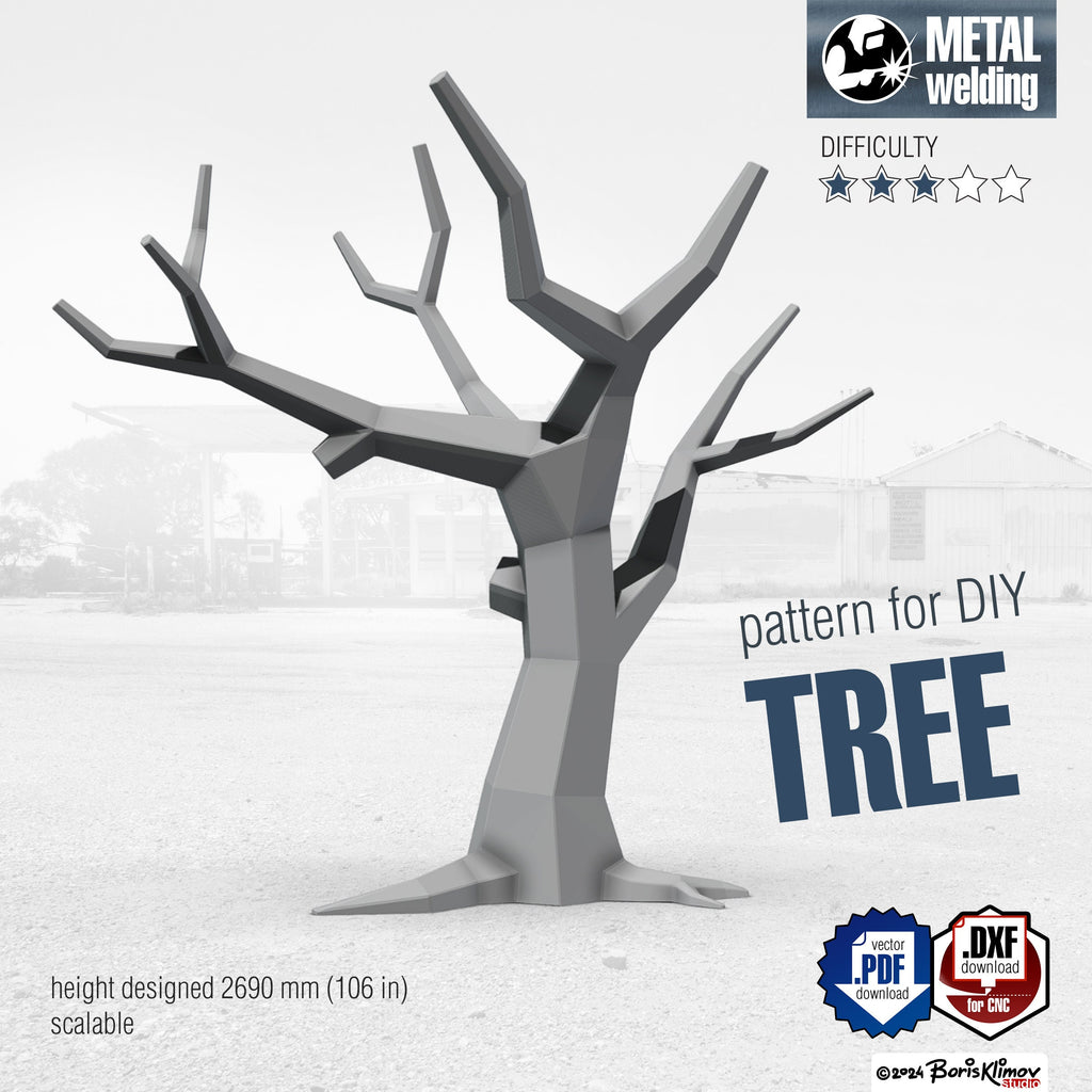 DIY Metal Tree Welding Plan: CNC Cutting Files (.pdf & .dxf)
