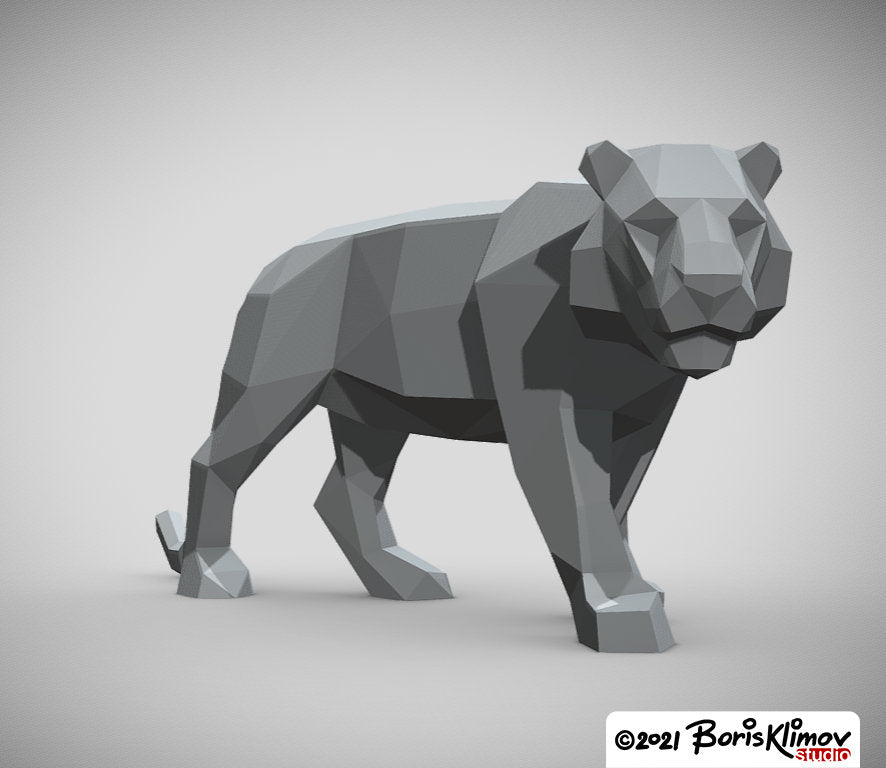Tiger 3D sculpture, Metal Welding Digital Plan (PDF & DXF)
