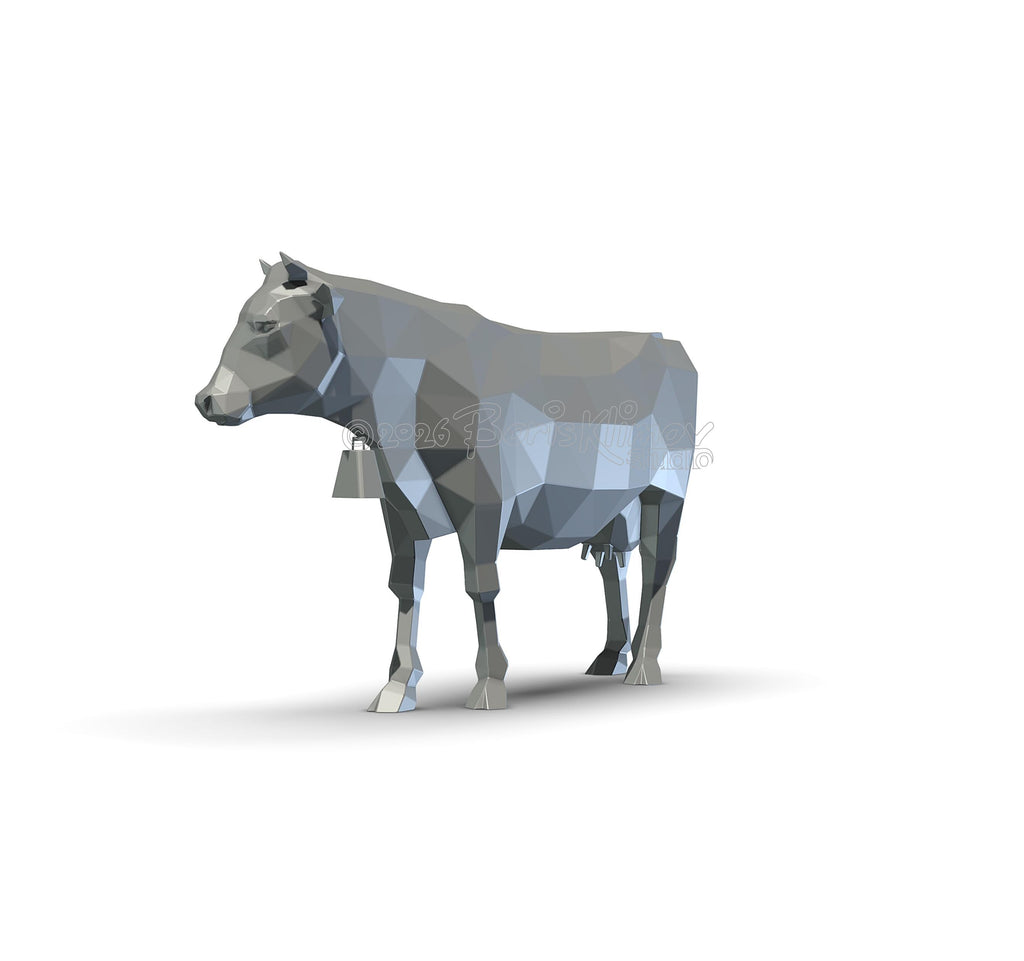 Cow 3d sculpture. DIY Welding Plan. Digital files (.pdf, .dxf CNC Cutting)