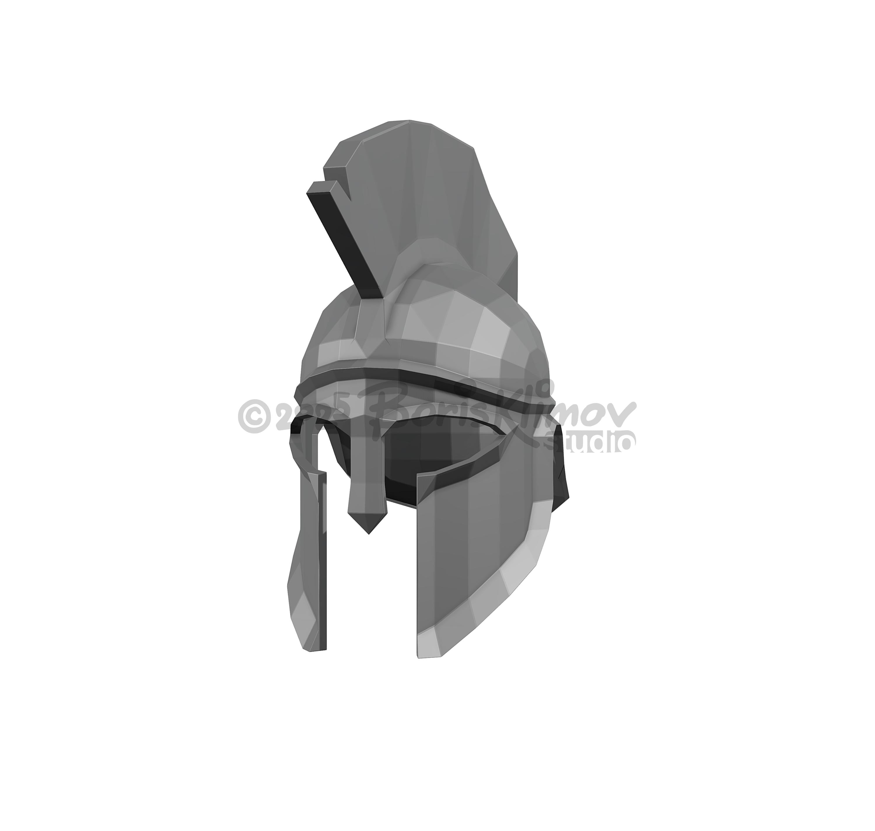 Spartan helmet 3d sculpture. DIY Welding Plan. Digital files (.pdf, .dxf CNC Cutting)