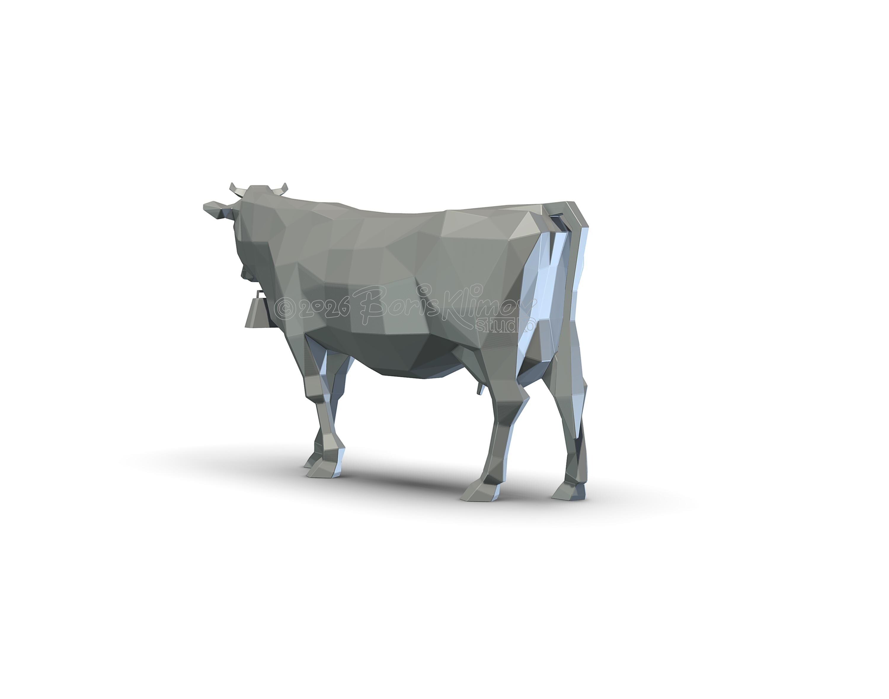 Cow 3d sculpture. DIY Welding Plan. Digital files (.pdf, .dxf CNC Cutting)