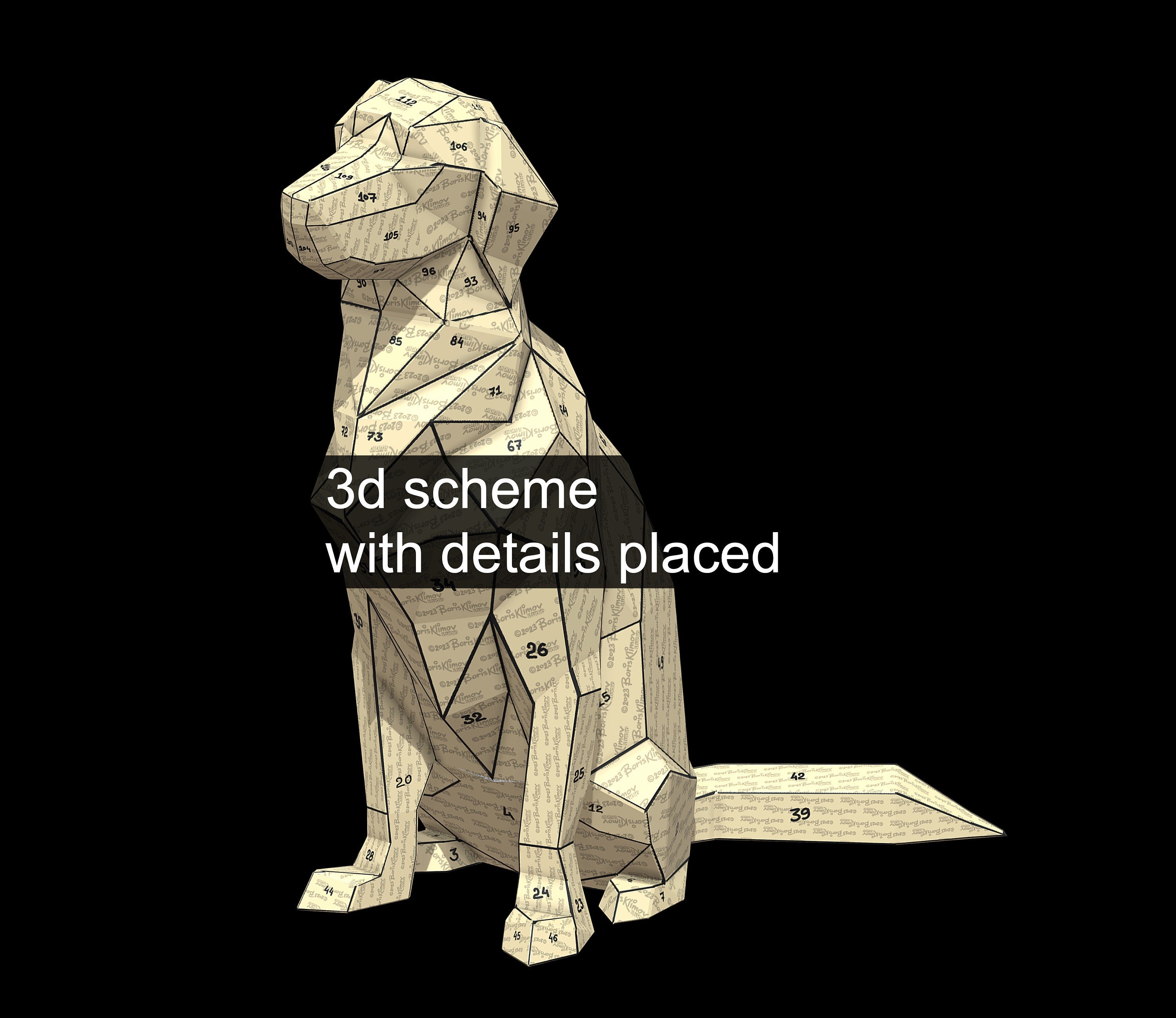 Golden Retriever! Weld it yourself with Digital plan for metal. Set of digital files include: .pdf – scheme, .dxf – CNC cutting.
