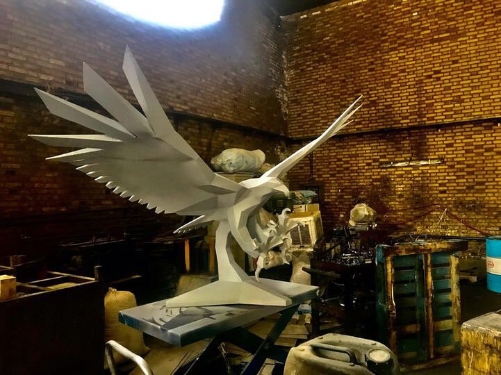 Eagle! Weld it yourself with Digital plan for metal. Set of digital files include: .pdf – scheme, .dxf – CNC cutting.