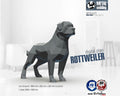 Rottweiler DIY metal welding low poly 3d model - digital pattern. pdf (assembly scheme), dxf. (CNC cut)