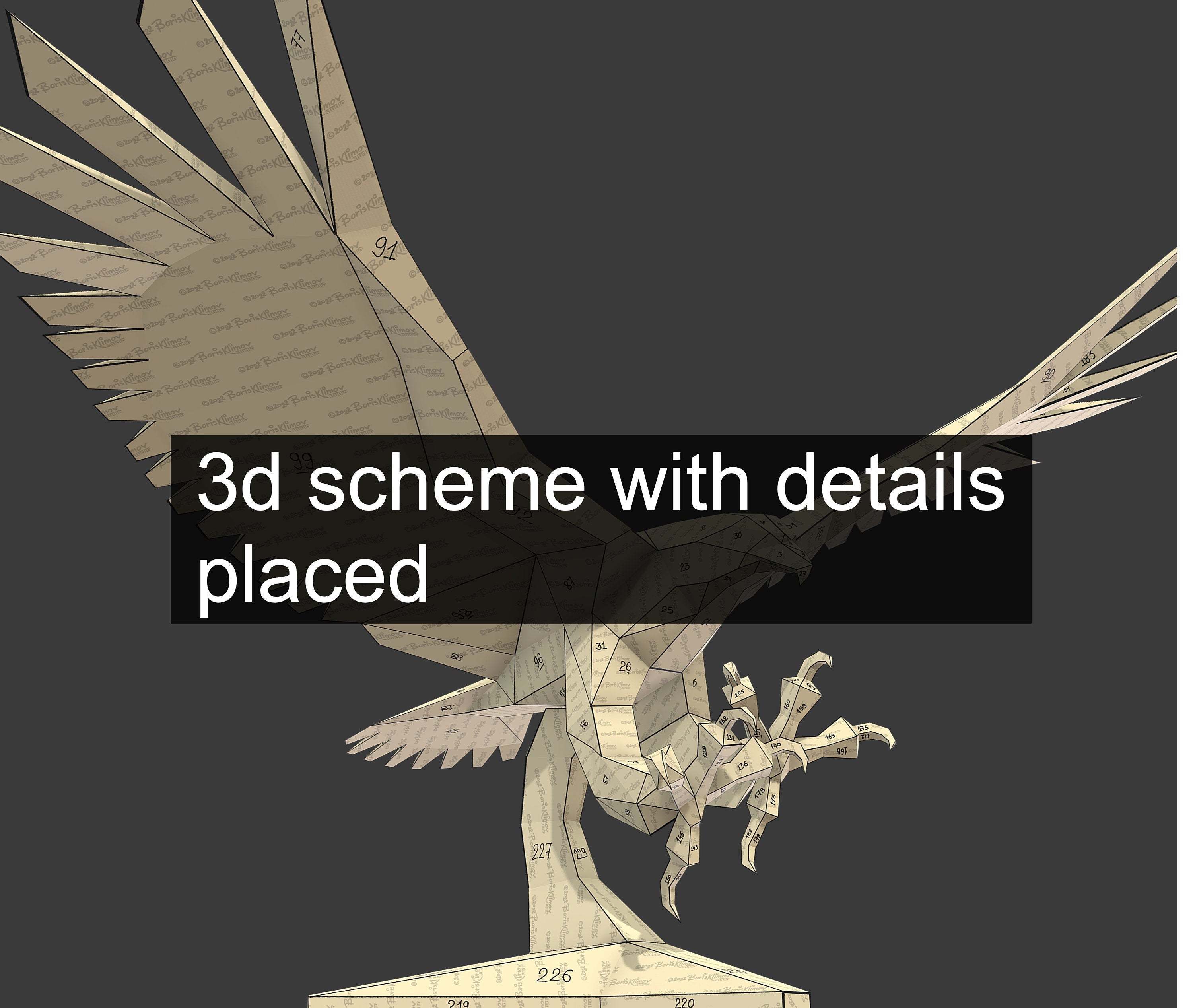 Eagle! Weld it yourself with Digital plan for metal. Set of digital files include: .pdf – scheme, .dxf – CNC cutting.