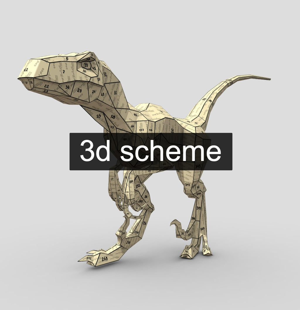 Velociraptor! Weld it yourself with Digital plan for metal. Set of digital files include: .pdf – scheme, .dxf – CNC cutting.