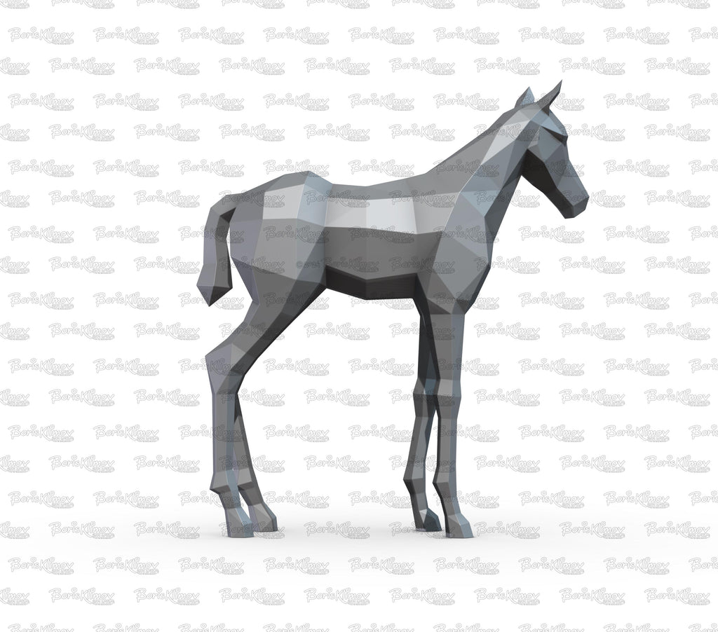 Foal, colt, baby horse! RIVET it yourself with Digital plan for metal, files: .pdf (instruction), .dxf (for CNC cutting)