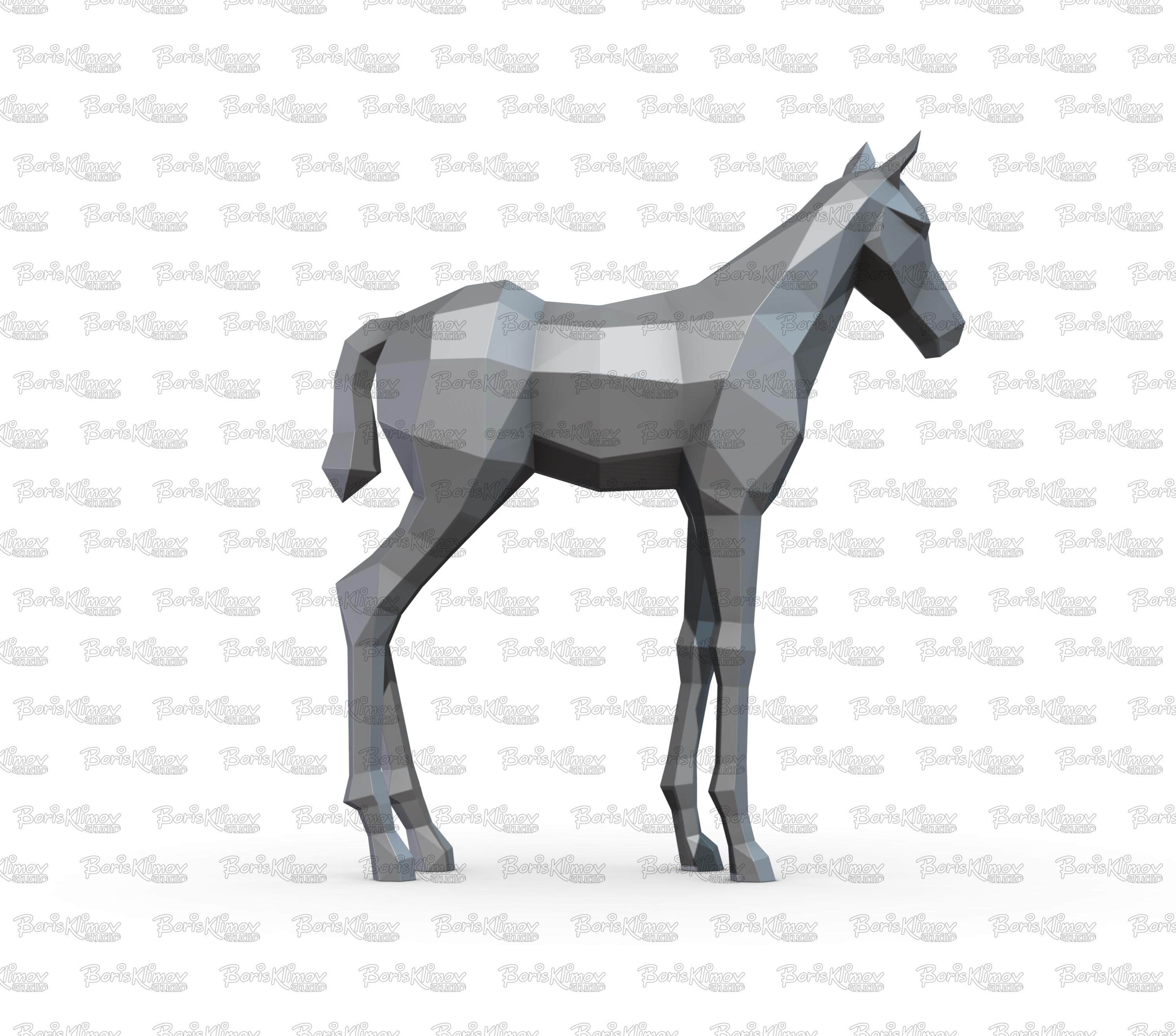 Foal, colt, baby horse! RIVET it yourself with Digital plan for metal, files: .pdf (instruction), .dxf (for CNC cutting)