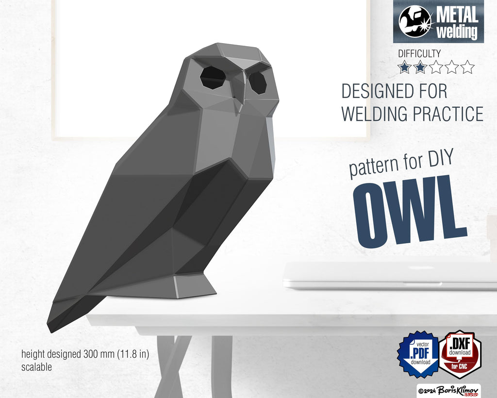DIY Metal Owl Welding Project: CNC Plan, 3D Figure (Digital Download)