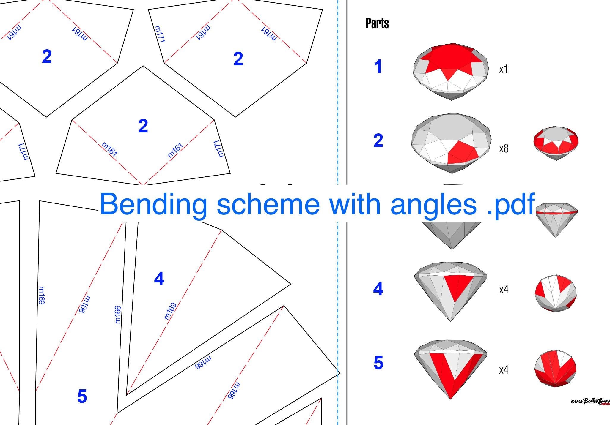 3D Diamond-V2 Welding Project: DIY Metal Sculpture (Digital Files .pdf, .dxf, CNC Ready)