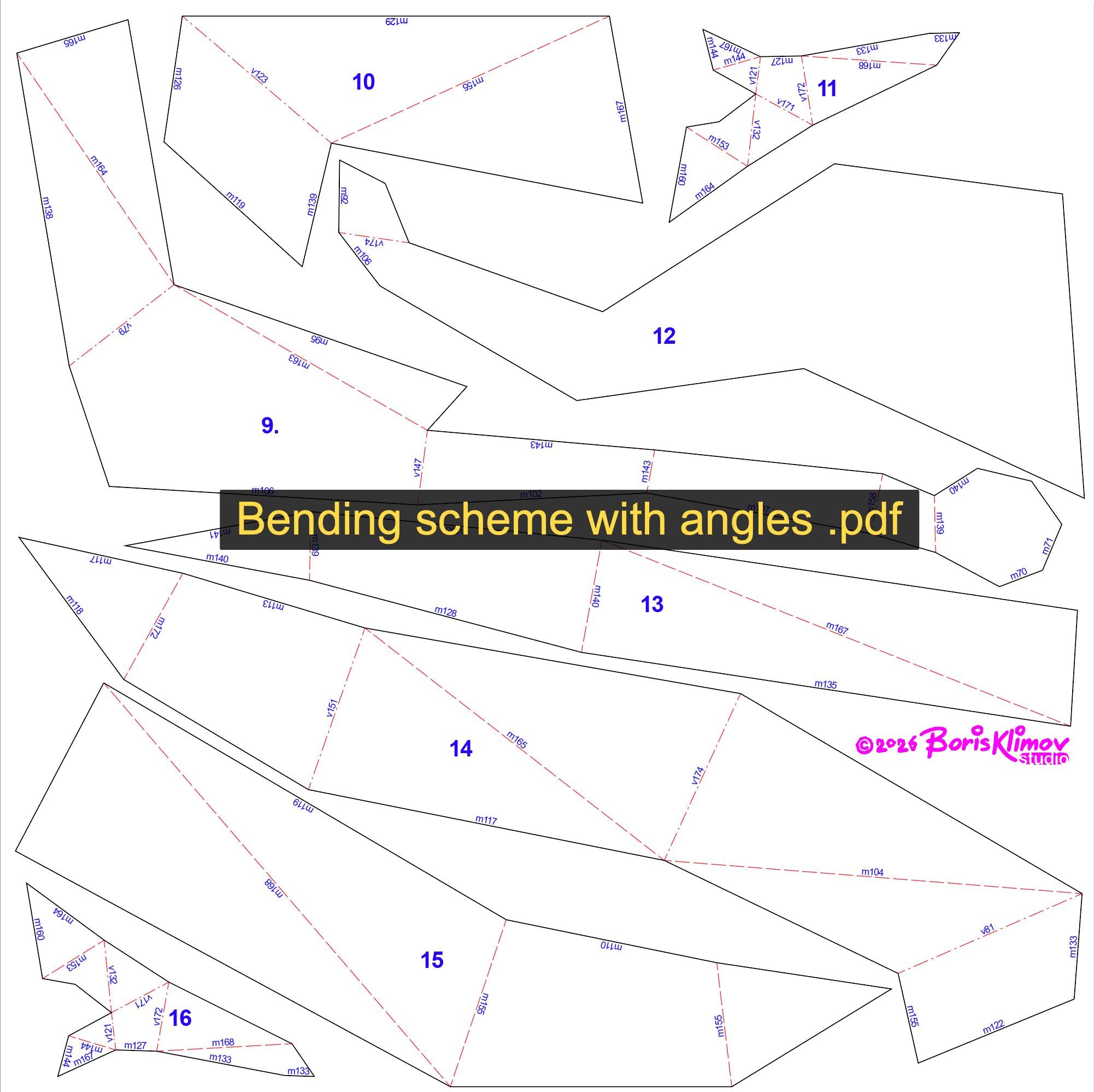 Fox 3d sculpture. DIY Welding Plan. Digital files (.pdf, .dxf CNC Cutting)