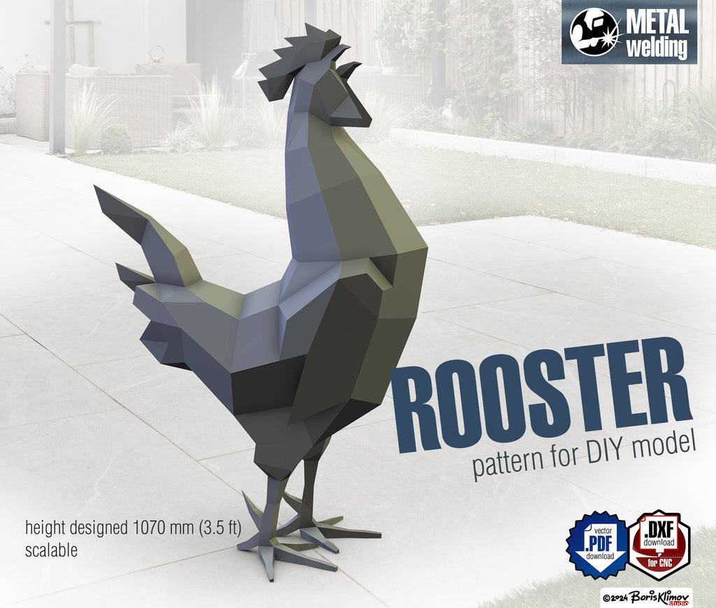 Rooster Metal Welding DIY Digital Plan (pdf, dxf)