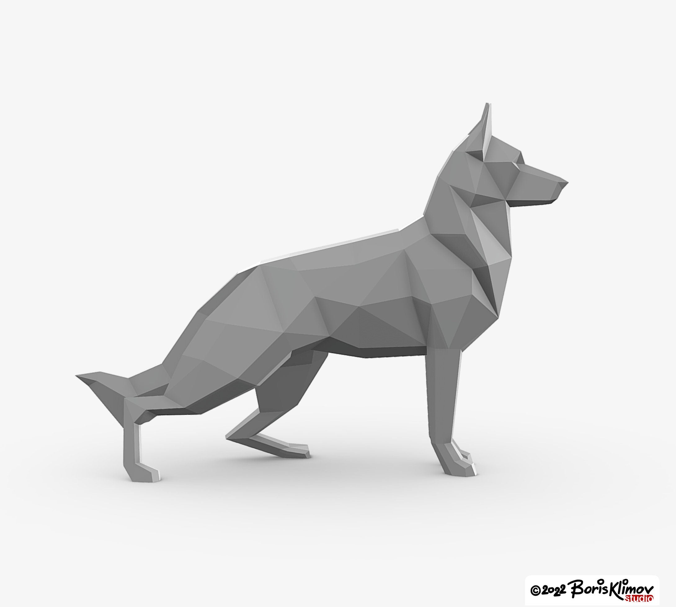 German shepherd! Weld it yourself with Digital plan for metal. Set of digital files include: .pdf – scheme, .dxf – CNC cutting.