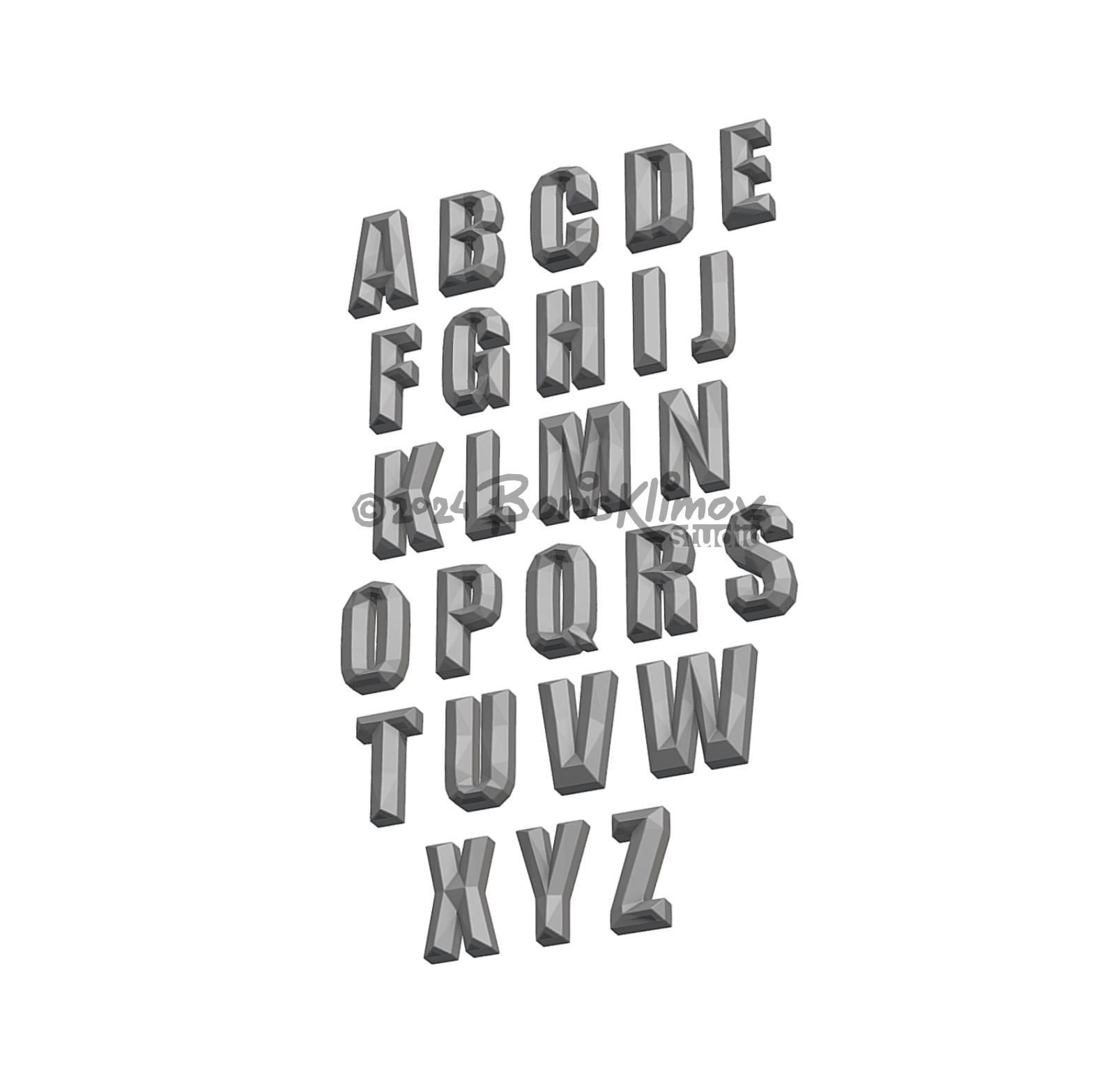 3D Metal Letters Pattern. DXF PDF Welding Template (Digital Download)