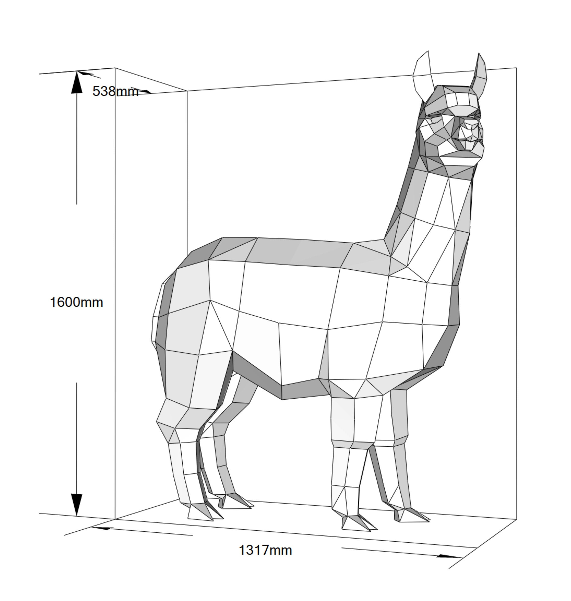 Alpaca! Weld it yourself with Digital plan for metal. Set of digital files .pdf – scheme, .dxf – CNC cutting.