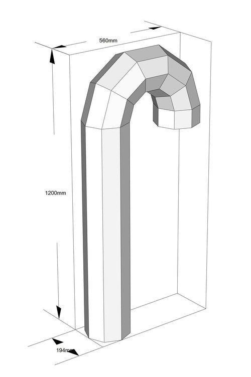 Candy cane 3d sculpture. DIY Welding Plan. Digital files (.pdf, .dxf CNC Cutting)