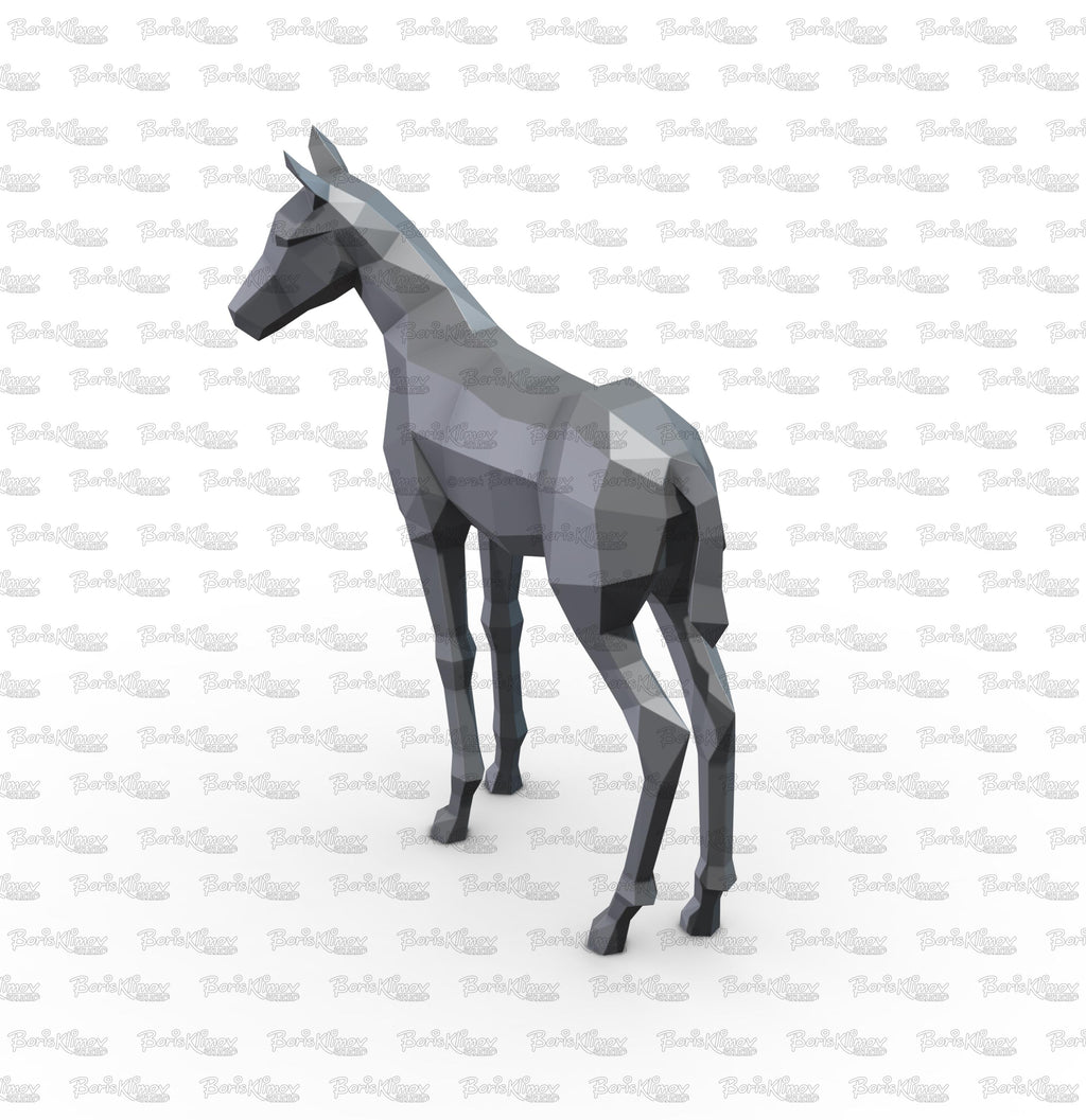 Foal, colt, baby horse! RIVET it yourself with Digital plan for metal, files: .pdf (instruction), .dxf (for CNC cutting)