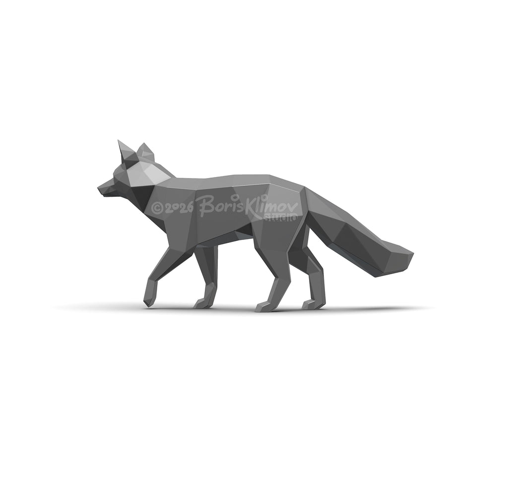 Fox 3d sculpture. DIY Welding Plan. Digital files (.pdf, .dxf CNC Cutting)