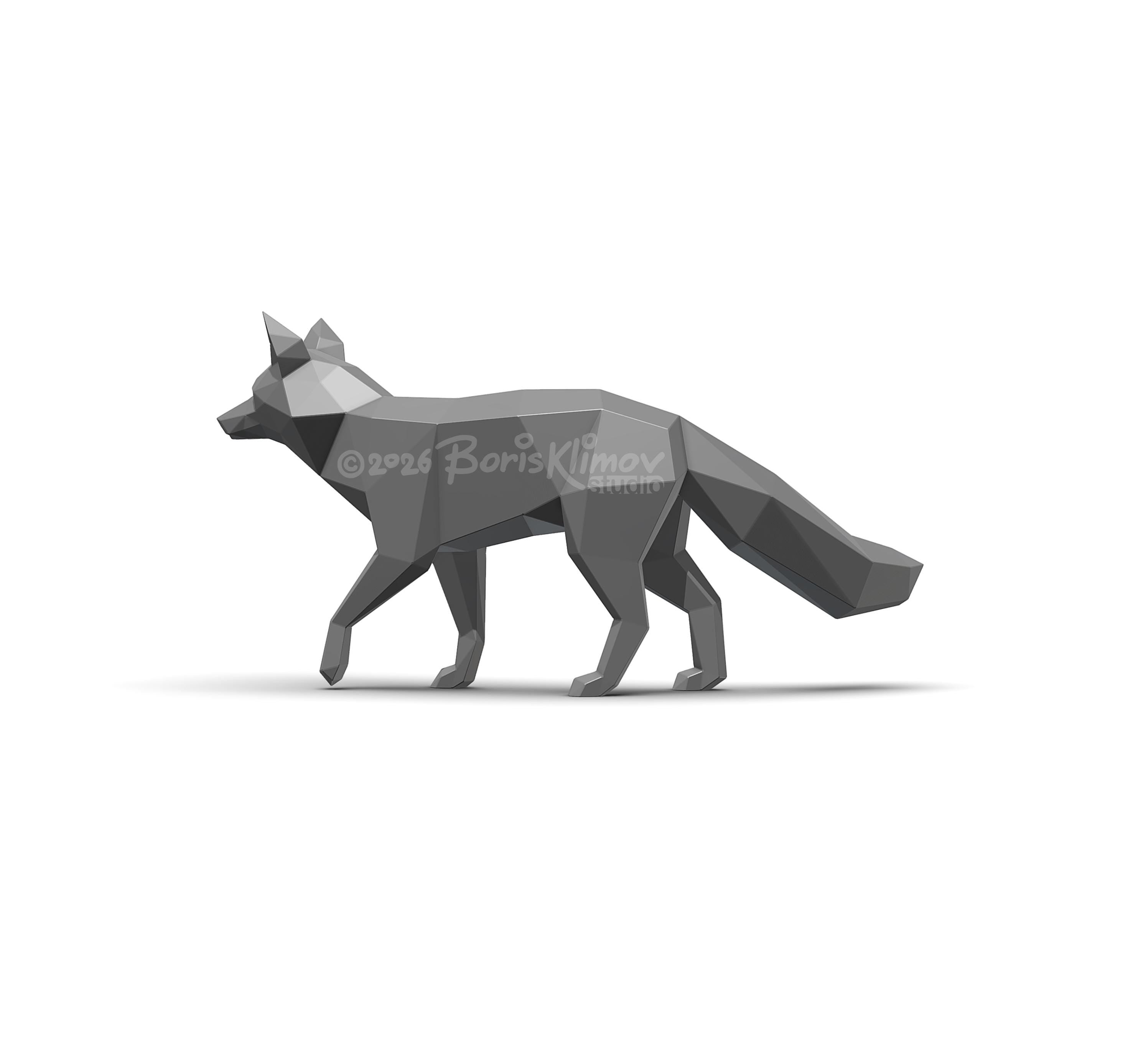 Fox 3d sculpture. DIY Welding Plan. Digital files (.pdf, .dxf CNC Cutting)
