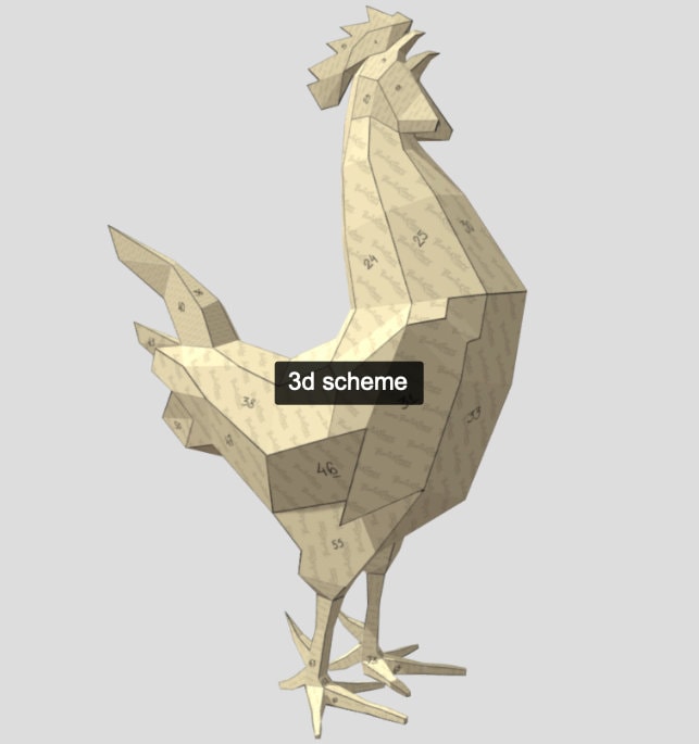 Rooster Metal Welding DIY Digital Plan (pdf, dxf)