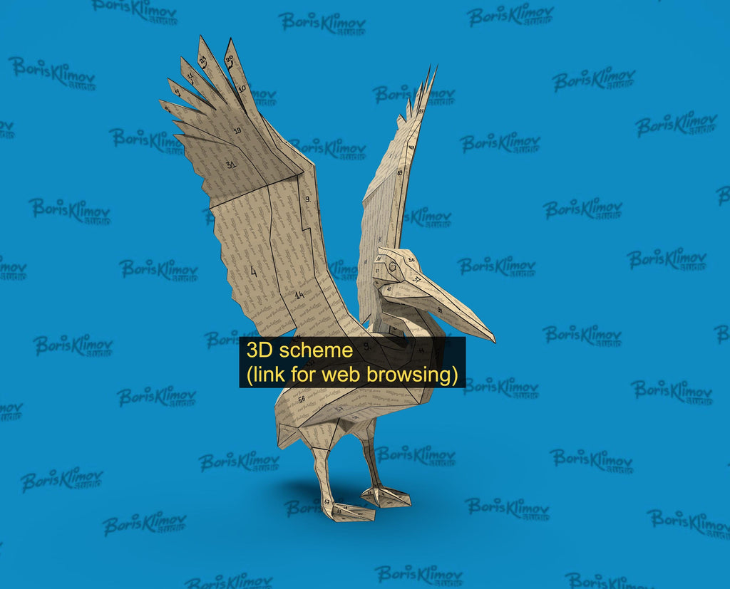 Pelican! Weld it yourself with Digital plan for metal. Set of digital files include .pdf – scheme, .dxf – CNC cutting.