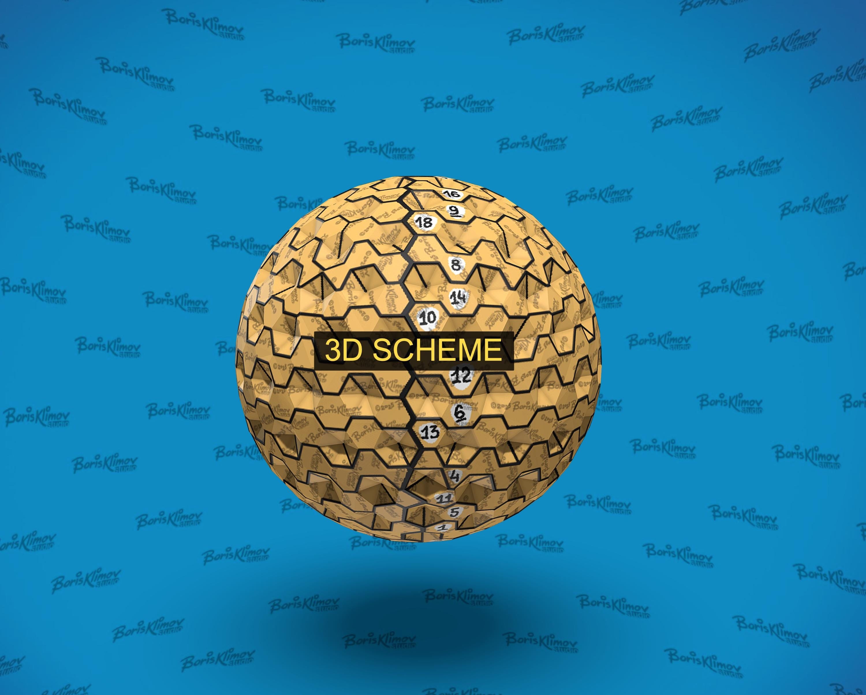 Golf ball! Weld it yourself with Digital plan for metal. Set of digital files include .pdf – scheme, .dxf – CNC cutting.