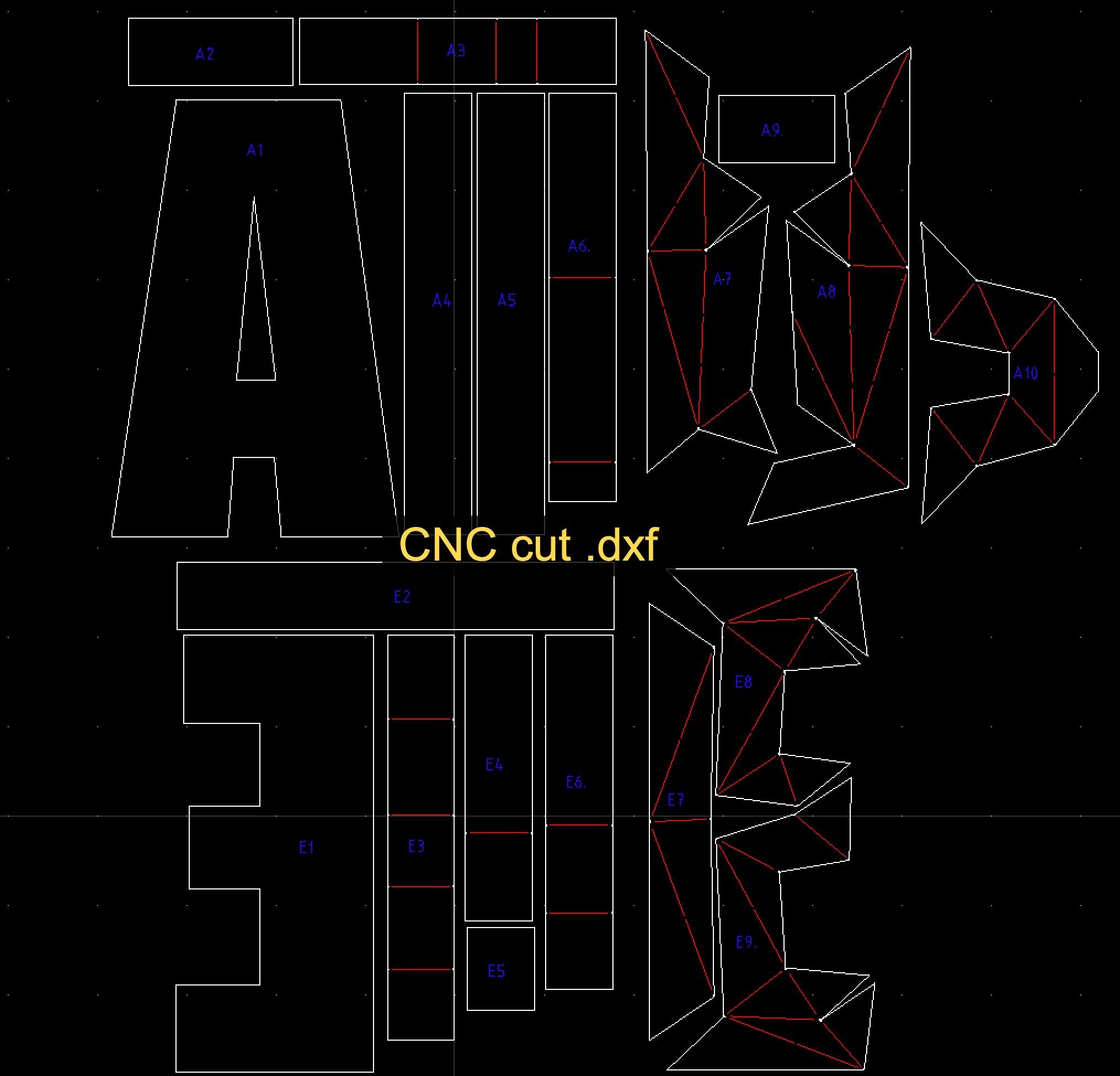 3D Metal Letters Pattern. DXF PDF Welding Template (Digital Download)