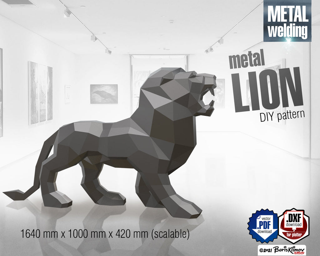 Metal Lion Welding Project: DIY CNC Cutting Plan (pdf/dxf)