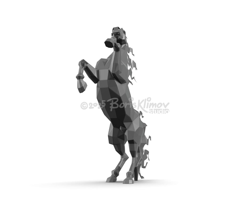 Stallion rearing 3d sculpture. DIY Welding Plan. Digital files (.pdf, .dxf CNC Cutting)