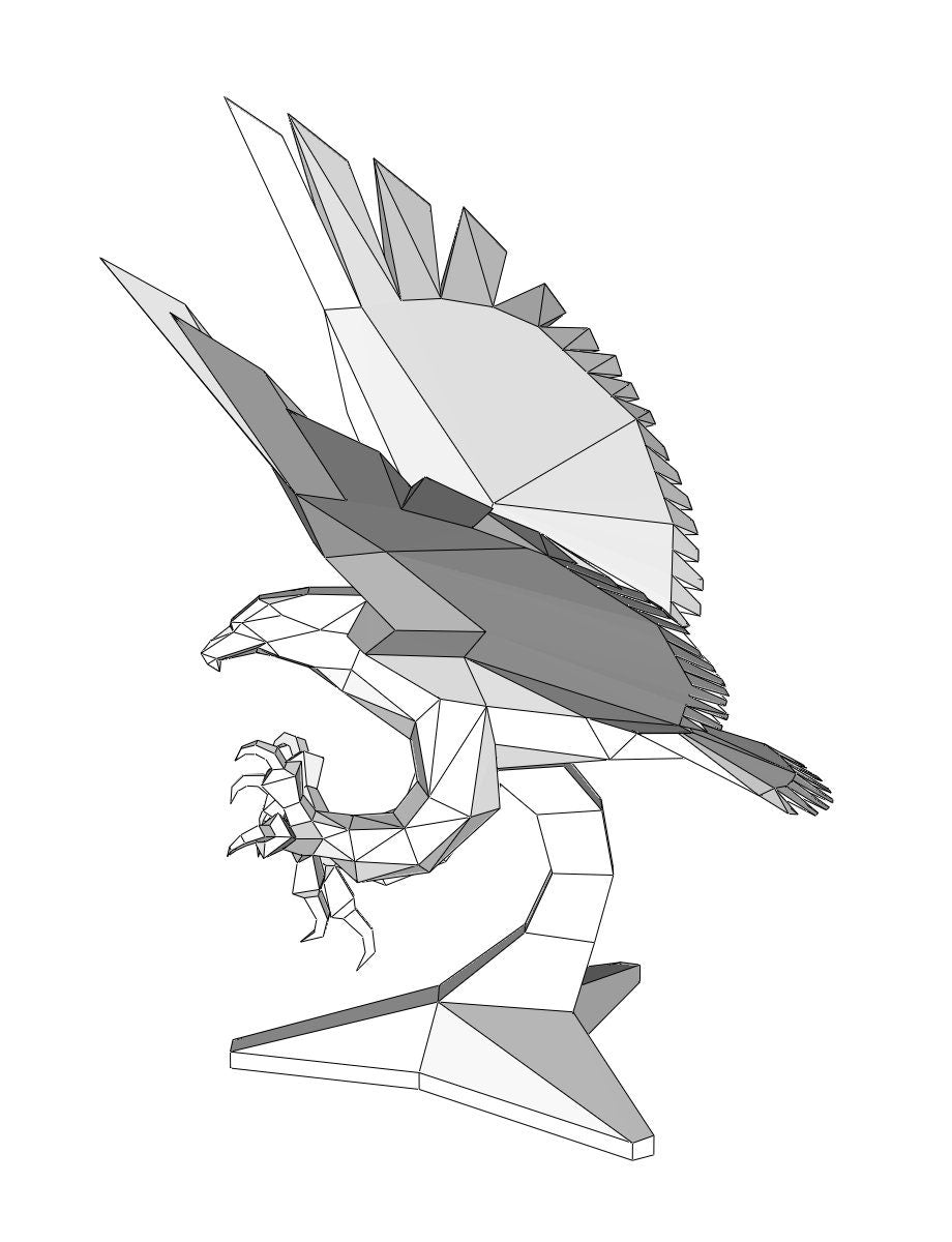 Eagle! Weld it yourself with Digital plan for metal. Set of digital files include: .pdf – scheme, .dxf – CNC cutting.