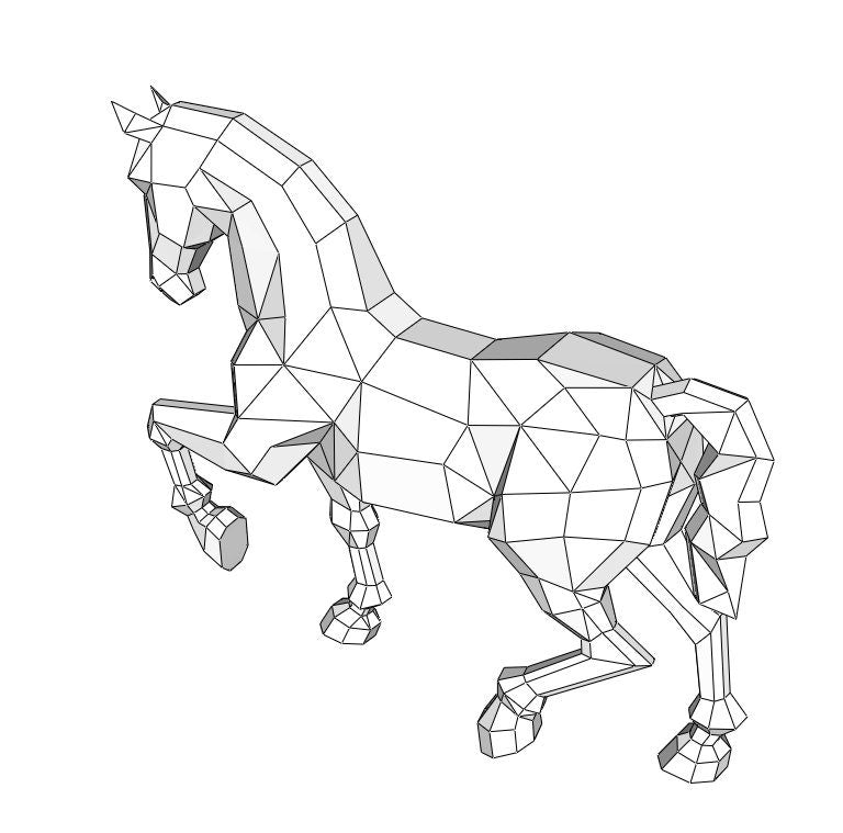 Horse! Weld it yourself with Digital plan for metal. Set of digital files include: .pdf – scheme, .dxf – CNC cutting.