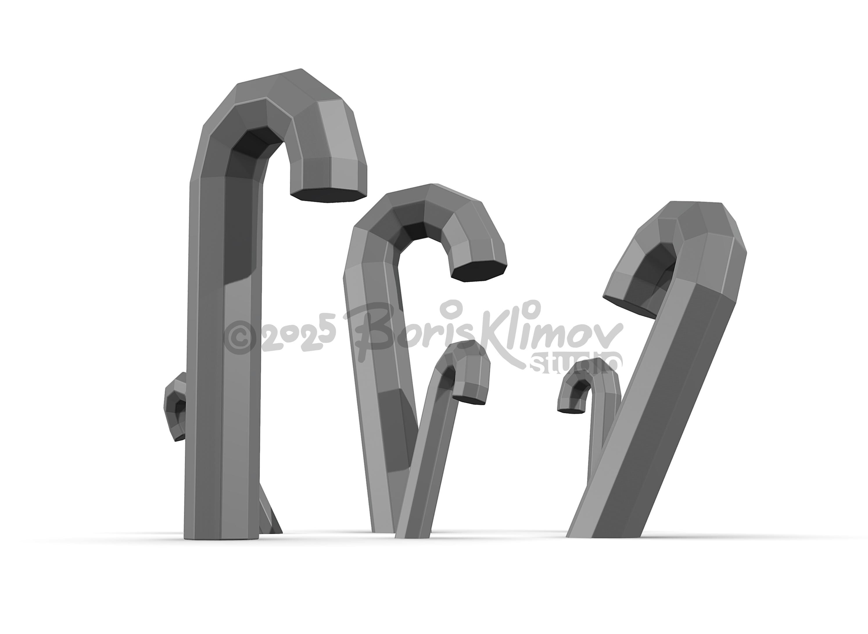 Candy cane 3d sculpture. DIY Welding Plan. Digital files (.pdf, .dxf CNC Cutting)