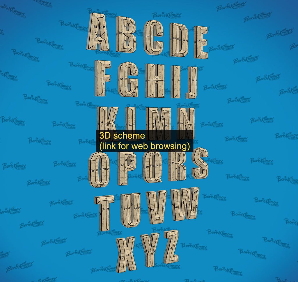 3D Metal Letters Pattern. DXF PDF Welding Template (Digital Download)