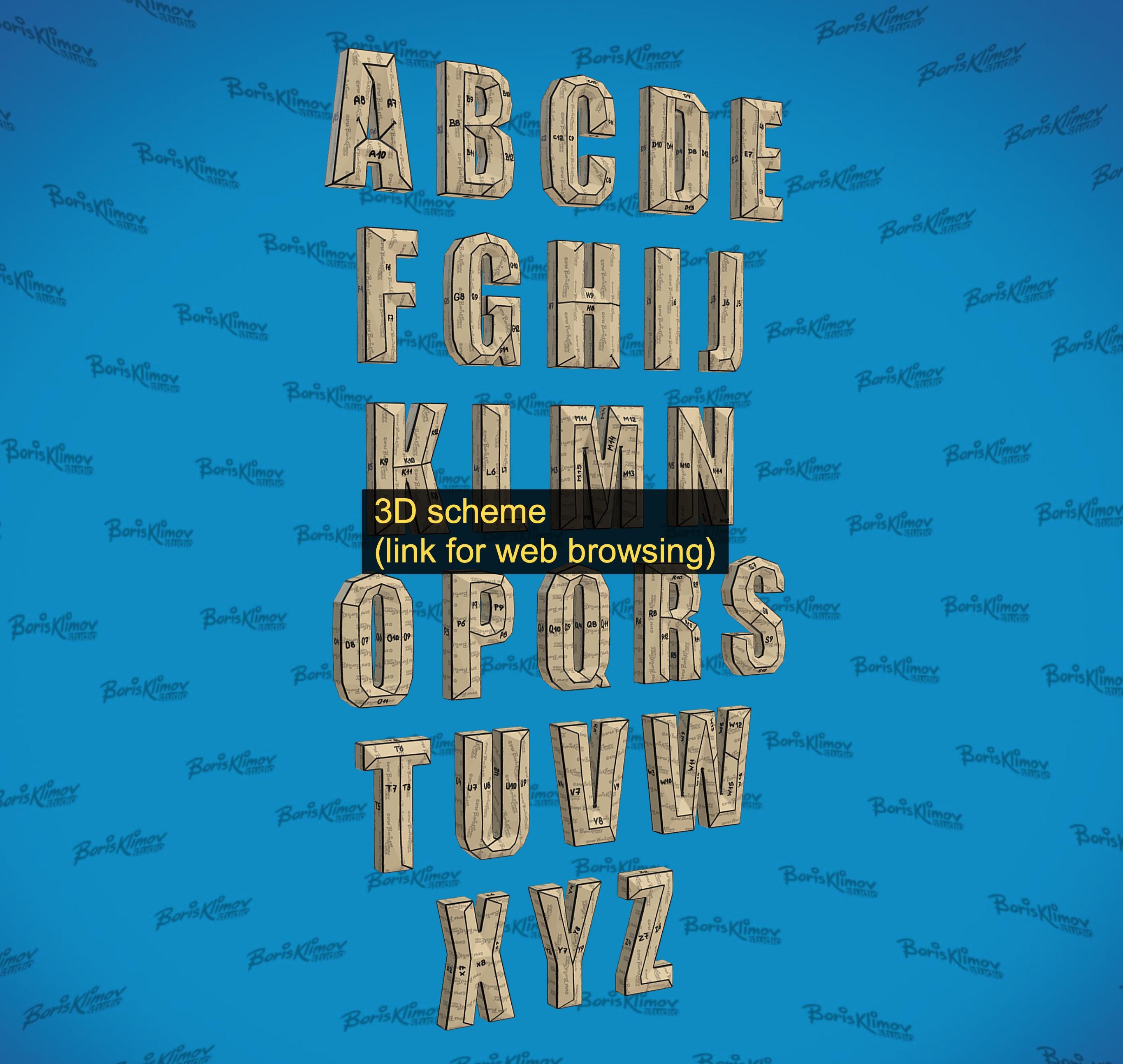 3D Metal Letters Pattern. DXF PDF Welding Template (Digital Download)