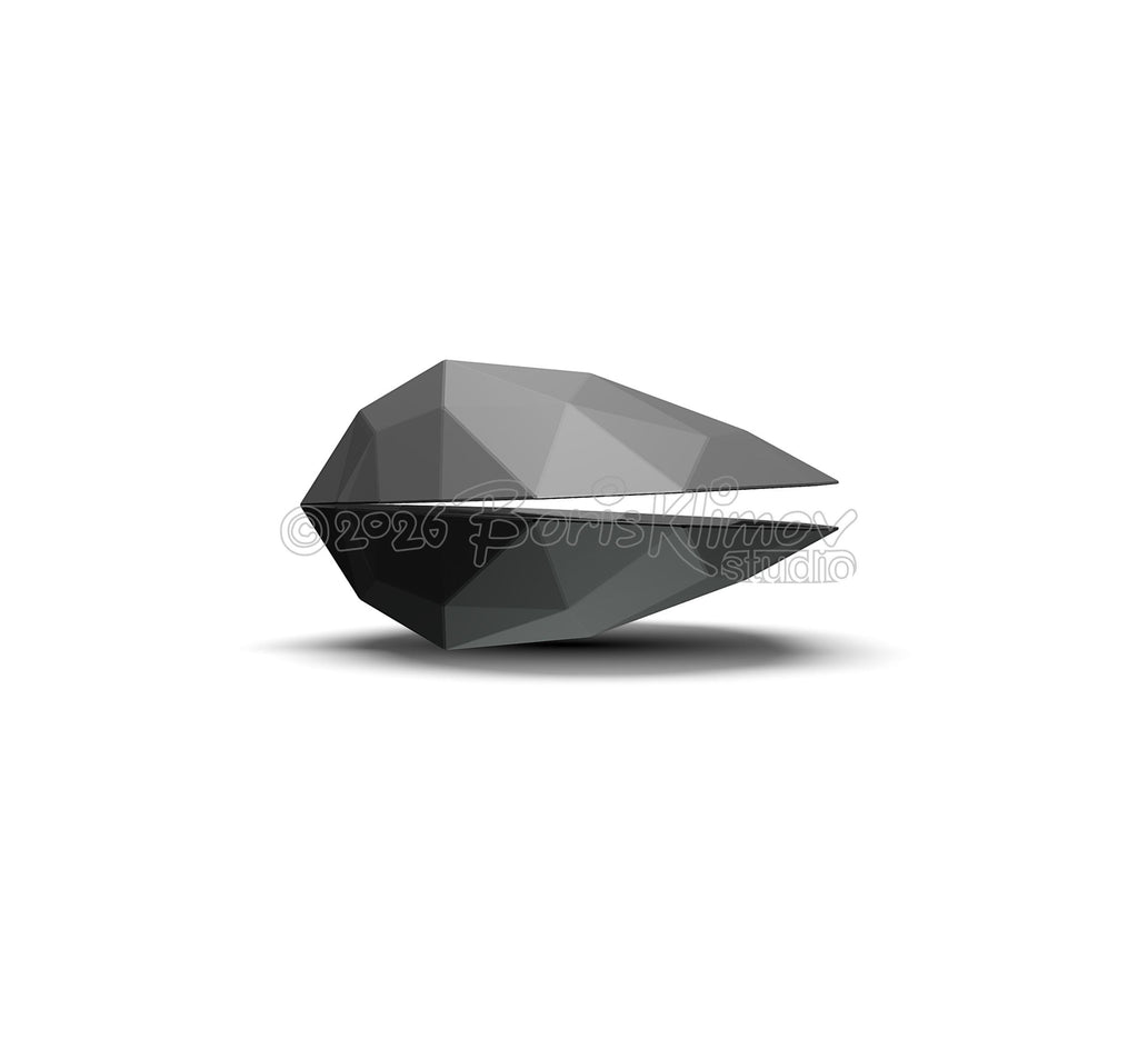 Clam 3d sculpture. DIY Welding Plan. Digital files (.pdf, .dxf CNC Cutting)