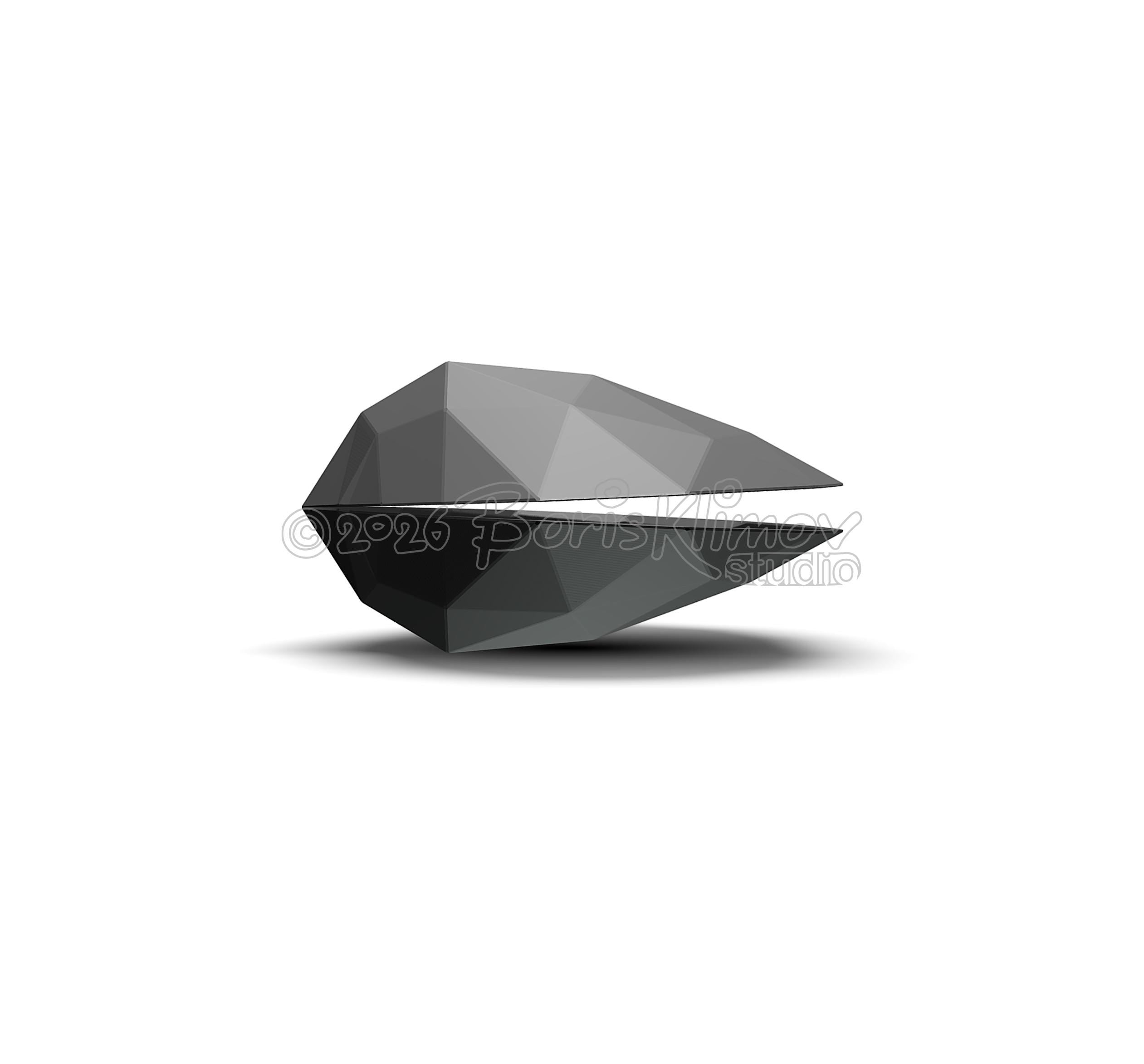 Clam 3d sculpture. DIY Welding Plan. Digital files (.pdf, .dxf CNC Cutting)