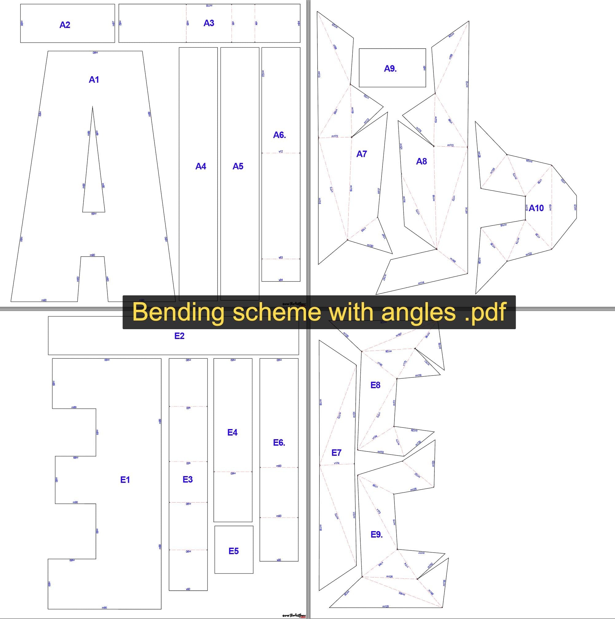 3D Metal Letters Pattern. DXF PDF Welding Template (Digital Download)