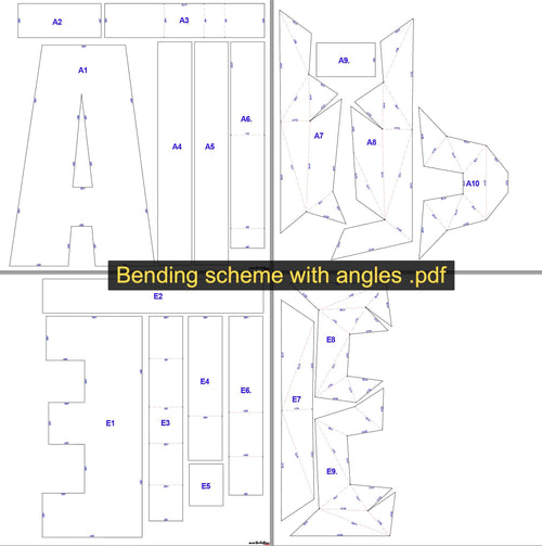 3D Metal Letters Pattern. DXF PDF Welding Template (Digital Download)