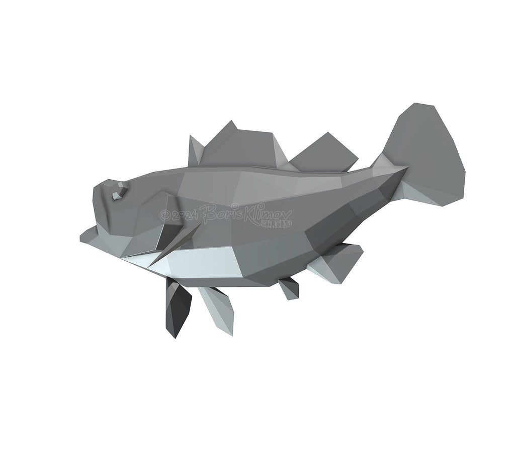 Cod fish! Weld it yourself with Digital plan for metal. Set of digital files include .pdf – scheme, .dxf – CNC cutting.