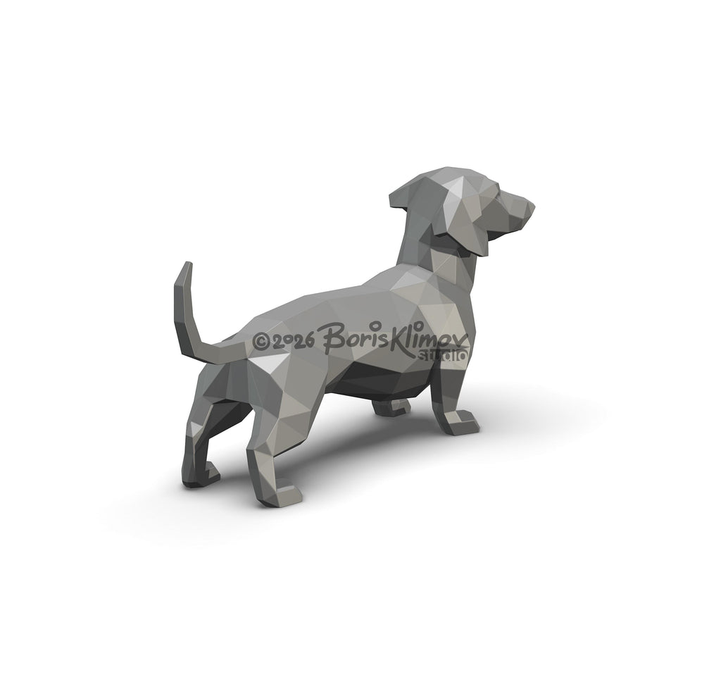 Dachshund 3d sculpture. DIY Welding Plan. Digital files (.pdf, .dxf CNC Cutting)