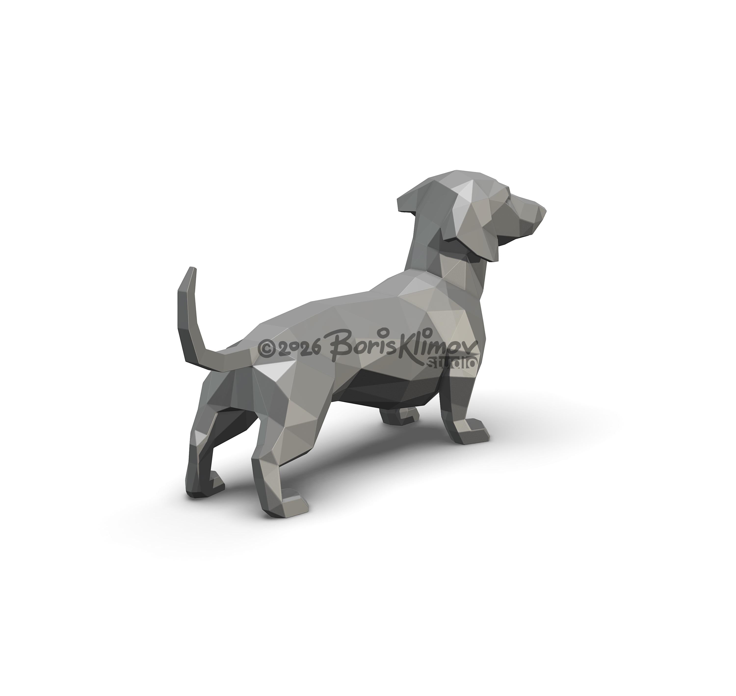 Dachshund 3d sculpture. DIY Welding Plan. Digital files (.pdf, .dxf CNC Cutting)