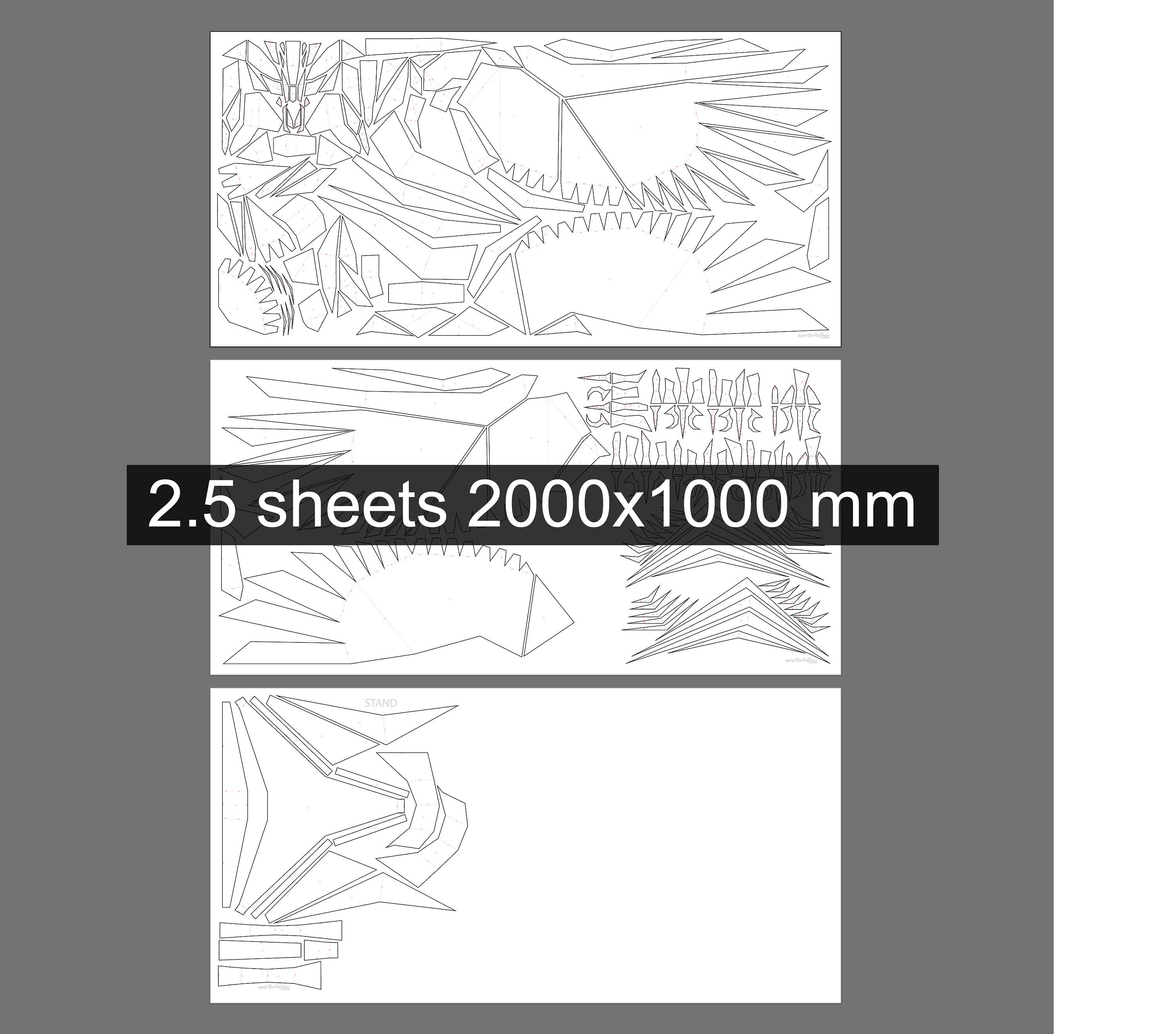 Eagle! Weld it yourself with Digital plan for metal. Set of digital files include: .pdf – scheme, .dxf – CNC cutting.