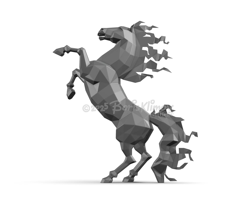 Stallion rearing 3d sculpture. DIY Welding Plan. Digital files (.pdf, .dxf CNC Cutting)