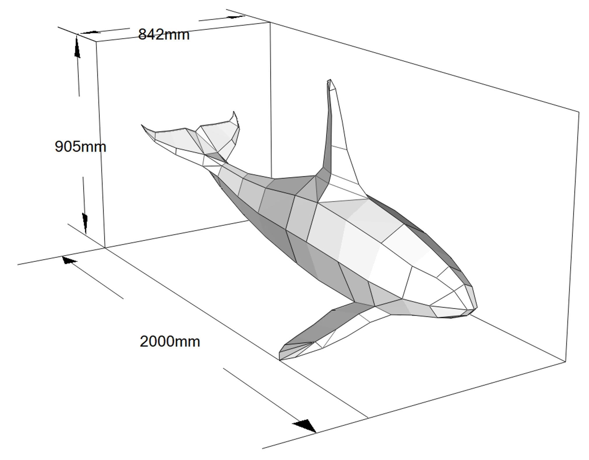 Orca metal! Weld it yourself with Digital plan for metal. Set of digital files include .pdf – scheme, .dxf – CNC cutting.