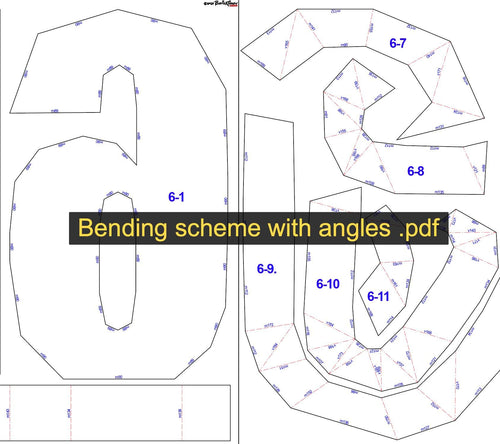 3D Metal Digits Pattern. DXF PDF Welding Template (Digital Download)