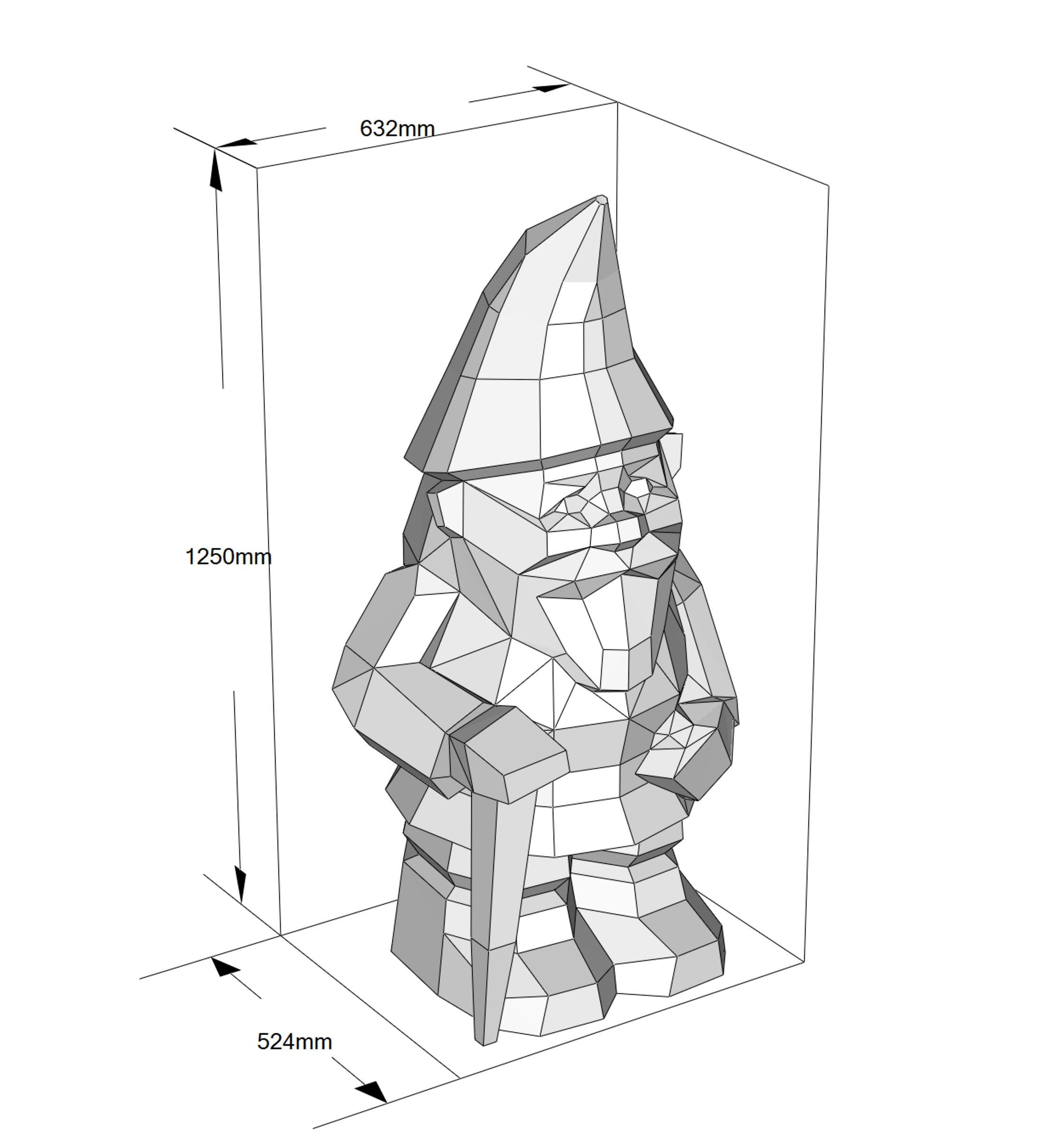 DIY Garden Gnome Metal Welding Plan. Digital files (.pdf, .dxf CNC Cutting)