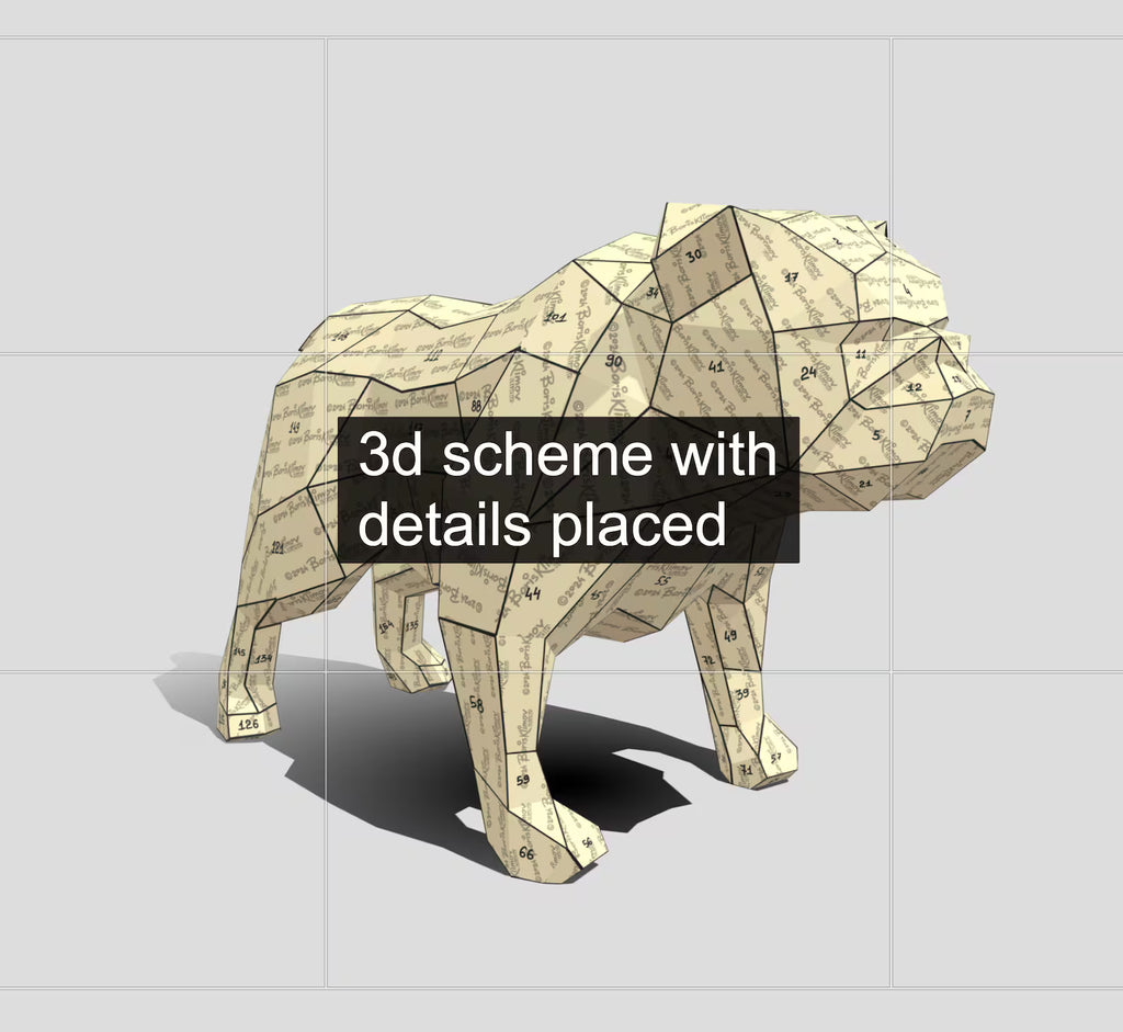 English bulldog! Weld it yourself with Digital plan for metal. Set of digital files include: .pdf – scheme, .dxf – CNC cutting.